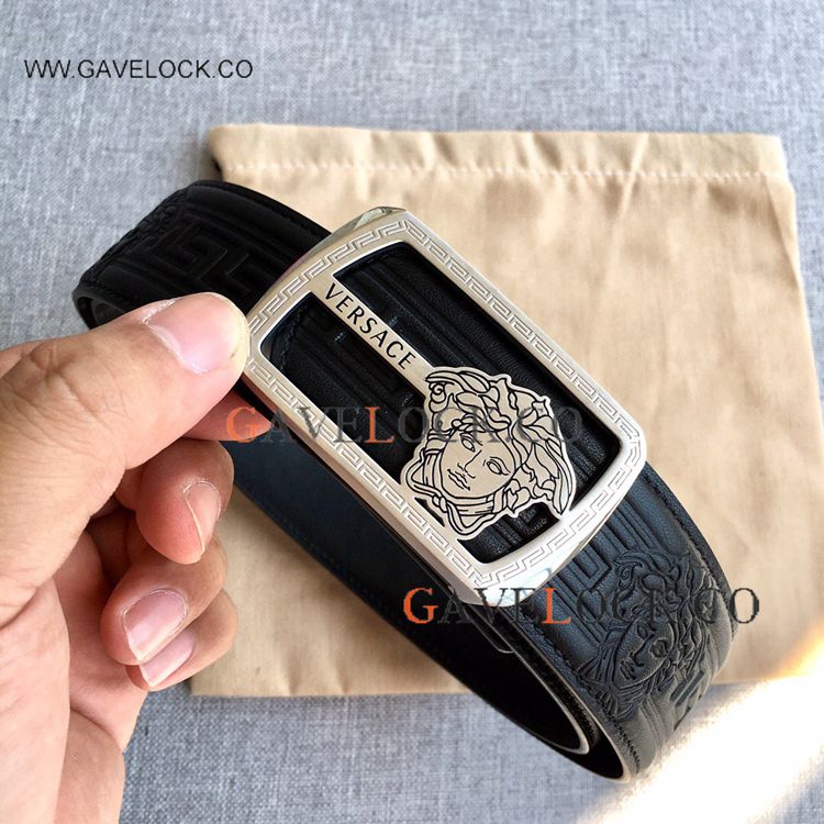 Versace Belt Vintage Medusa Buckle Silver 38mm